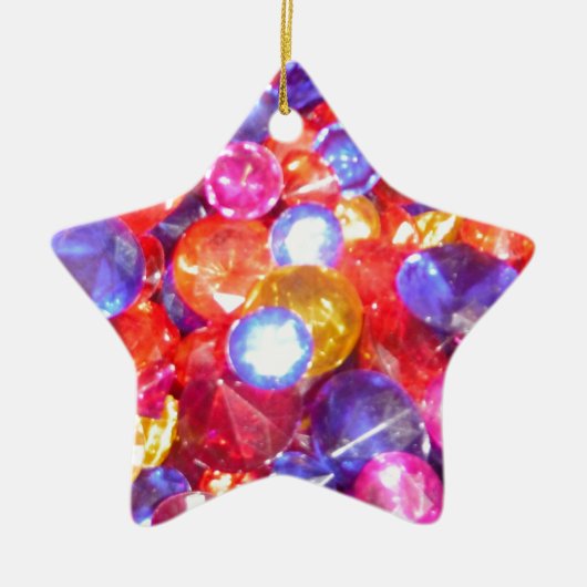 おもしろいの宝石の宝石のカラフルな色の鮮やかなかわいらしい セラミックオーナメント (正面)