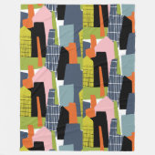 おもしろいの家抽象芸術モダンライムグリーン フリースブランケット (正面)