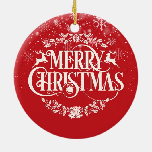 おもしろいの家族のレビューのモダンメリークリスマス セラミックオーナメント (裏面)