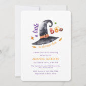 おもしろいの小さなブーはほとんど魔女ハット赤ちゃんシャワー 招待状 (正面)