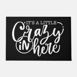 おもしろいの少し熱狂するは、白いスクリプトブラック ドアマット