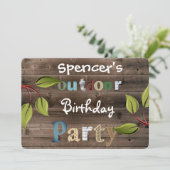 おもしろいの屋外バースデーパーティーへの招待 招待状 (スタンド正面)