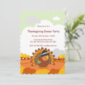 おもしろいの巡礼者の感謝祭の七面鳥の漫画 招待状 (スタンド正面)