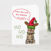 おもしろいの帽子の写真おもしろいでクリスマスをパーソナライズ カード (正面)