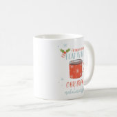 おもしろいの平らな白いコーヒー恋人のクリスマス コーヒーマグカップ (正面右)