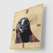 おもしろいの年少の白頭鷲の悪い態度の野性生物 スクエア壁時計 (傾斜)