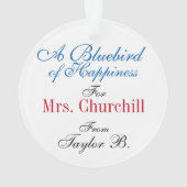 おもしろいの幸せのブルーバード先生 オーナメント (裏面)