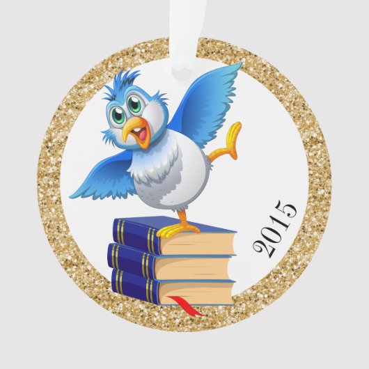 おもしろいの幸せのブルーバード先生 オーナメント (正面)