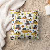 おもしろいの建築車のイラストレーションパターン クッション (ブランケット)