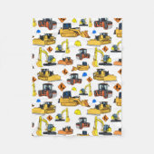 おもしろいの建築車のイラストレーションパターン フリースブランケット (正面)