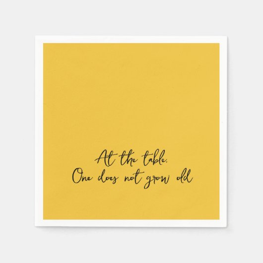 おもしろいの引用文は老けない スタンダードカクテルナプキン (正面)