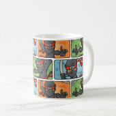 おもしろいの忍者のデザイン コーヒーマグカップ (正面右)