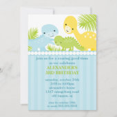 おもしろいの恐竜の誕生日の招待状 招待状 (正面)