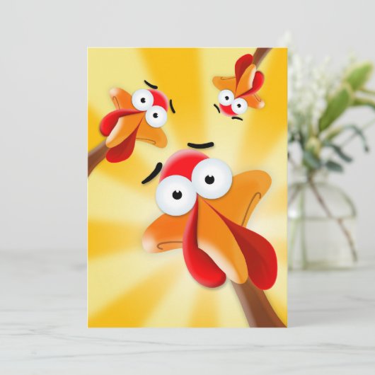 おもしろいの感謝祭のトルコ日の夕食の招待状 招待状 (スタンド正面)