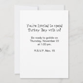 おもしろいの感謝祭のトルコ日の夕食の招待状 招待状 (裏面)