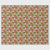 おもしろいの感謝祭パイ七面鳥のパーティーの覆い ラッピングペーパー (フラット)