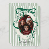 おもしろいの手が描いたメリークリスマス家族の写真 招待状 (正面/裏面)