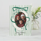 おもしろいの手が描いたメリークリスマス家族の写真 招待状 (スタンド正面)