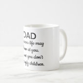 おもしろいの文字。 パパのマグ コーヒーマグカップ (正面右)