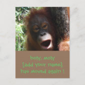 おもしろいの新しい住所の変更の発表 案内ポストカード (正面)