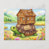 おもしろいの新しい住所はがき ポストカード (正面)