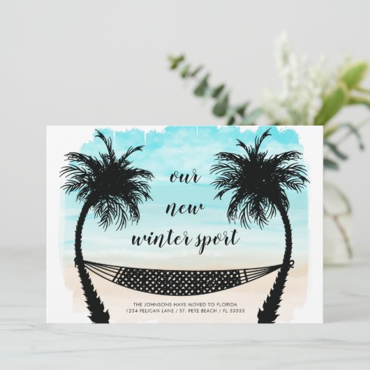 おもしろいの新しい住所フロリダビーチヤシの木の移動 案内状 (スタンド正面)
