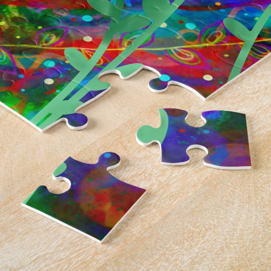 おもしろいの新しい始まり引用文ハートの花かわいらし ジグソーパズル (側面)