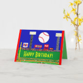 おもしろいの新しい野球のハッピーバースデーのカードか招待状 カード (黄色い花)