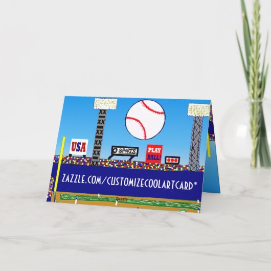 おもしろいの新しい野球のハッピーバースデーのカードか招待状 サンキューカード (裏面)