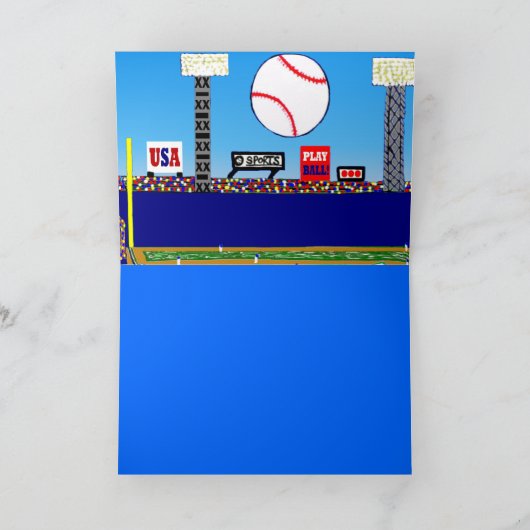 おもしろいの新しい野球のハッピーバースデーのカードか招待状 サンキューカード (内部)