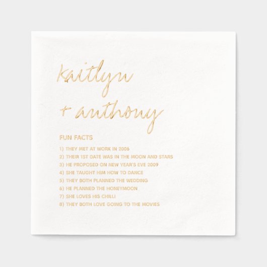 おもしろいの新婚に関すモダンる事実 箔ナプキン (正面)