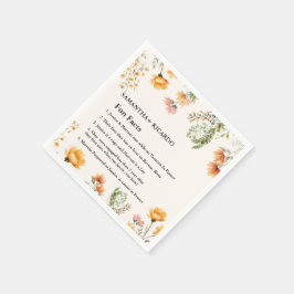 おもしろいの新婚ワイルドフラワーの事結婚実 スタンダードカクテルナプキン