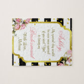 おもしろいの新婦付添人のグリッターの花によって隠されるメッセージ ジグソーパズル (横)