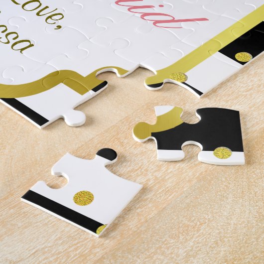 おもしろいの新婦付添人のグリッターの花によって隠されるメッセージ ジグソーパズル (側面)