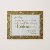 おもしろいの新婦付添人のグリッターの魅力 ジグソーパズル (横)