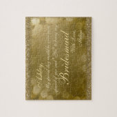 おもしろいの新婦付添人の金ゴールドのグリッターの魅力 ジグソーパズル (縦)