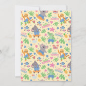 おもしろいの日ビーチ動物の誕生日パーティー任意の年齢 招待状 (裏面)