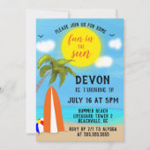 おもしろいの日ビーチ誕生会 招待状 (正面)