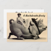 おもしろいの旧式な結婚式のバチェロレッテの招待状 招待状 (正面/裏面)