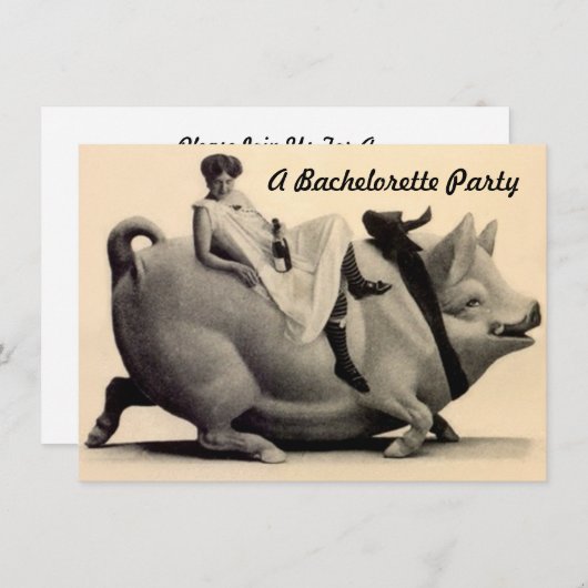 おもしろいの旧式な結婚式のバチェロレッテの招待状 招待状 (正面/裏面)