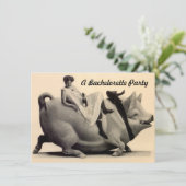 おもしろいの旧式な結婚式のバチェロレッテの招待状 招待状 (スタンド正面)