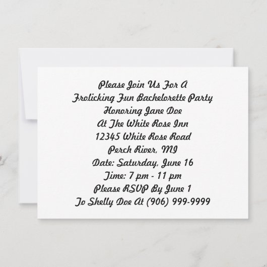 おもしろいの旧式な結婚式のバチェロレッテの招待状 招待状 (裏面)