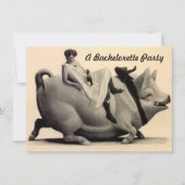 おもしろいの旧式な結婚式のバチェロレッテの招待状 招待状 (正面)