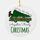 おもしろいの旧式のクリスマスの休暇 セラミックオーナメント (裏面)