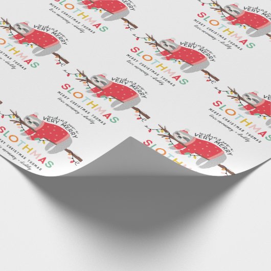 おもしろいの明るい怠惰のクリスマス ラッピングペーパー (角)