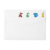 おもしろいの明るい気球動物は子供へを設計します ラップアラウンドラベル (裏面)