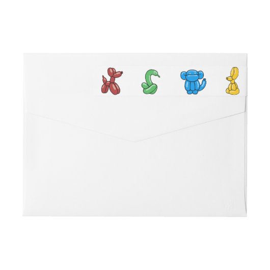 おもしろいの明るい気球動物は子供へを設計します ラップアラウンドラベル (裏面)