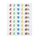 おもしろいの明るい気球動物は子供へを設計します ラップアラウンドラベル (シート)