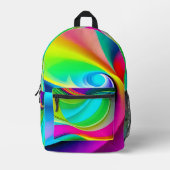 おもしろいの明るい渦 プリントバックパック (正面)