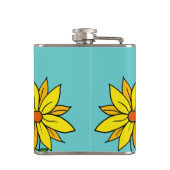 おもしろいの明るい黄色の花ドードルアート フラスク (裏面)